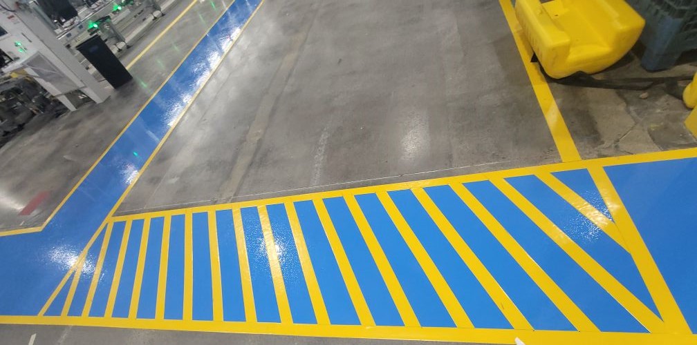 Industrial Factory Epoxy Aisle Flooring in Flint, MI